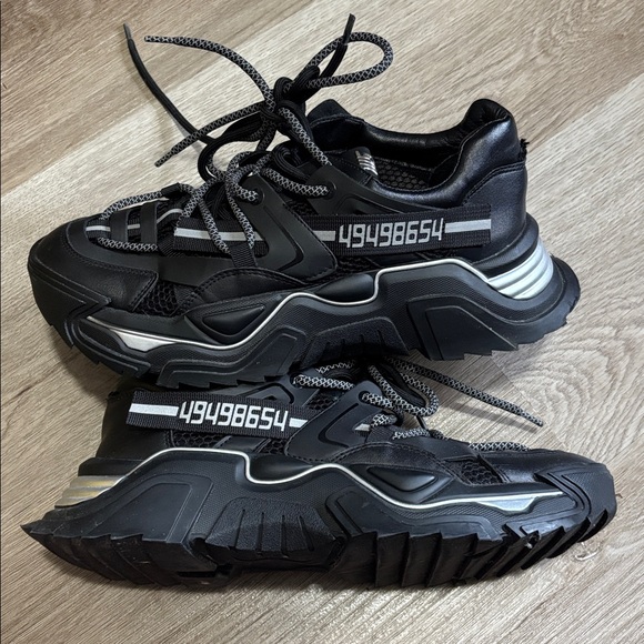 Steve Madden Black and Silver Chunky Sneakers | 9 | - Picture 3 of 4